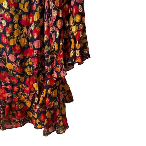 SALONI Floral Tiered A Line Mini Dress Size 2 - Picture 6 of 13